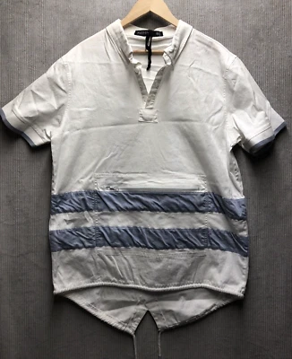 Top Hudson Outerwear Para Hombre Talla 2X Blanco Rayas Cremallera Bolsillo Alto Bajo Cordón Foto 1 de 4