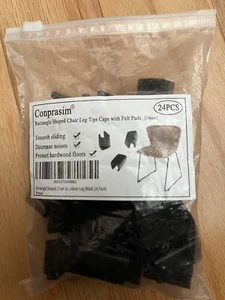 Rectangle Shaped Chair Leg Tips Caps with Felt Pads,Furniture Feet Protectors Sl - Picture 1 of 1
