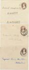 INDIA 1927/9 George V 1 Anna (color nuances), 3 superb used stamped to order env