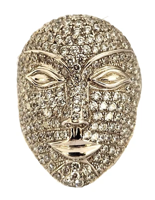 Anillo Sonia Bitton Face GJM 925 Plata de Ley Pavé Conjunto Circonita Cúbica Talla 6.5 Foto 1 de 4