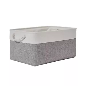 Fabric Storage Baskets Linen Closet Basketscloset Organizer Bins With Cotton Rop - Picture 1 of 7
