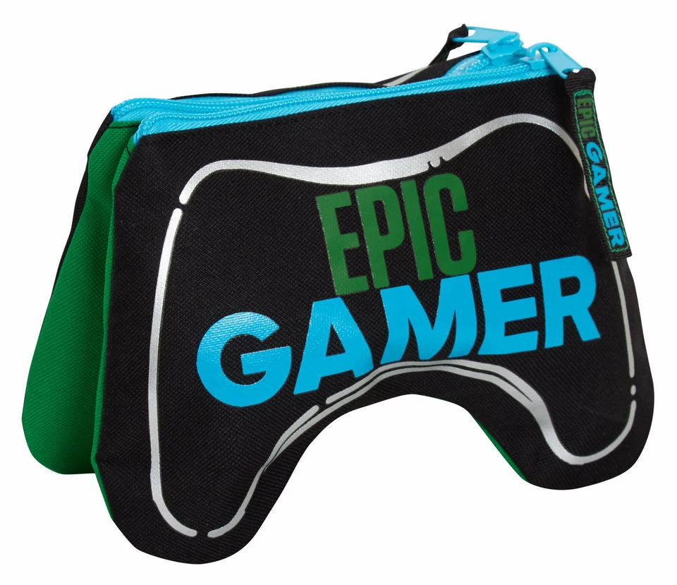 ULTIMATE KIDS Epic Gamer Pencil Case Kids Double Sided Gaming Accessory Case Gift School Bag