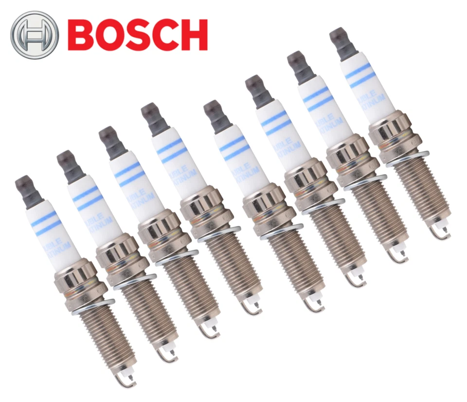 Bujía doble platino OEM Bosch 8 piezas OEM para modelos BMW V8 5 7 X5 X6 M Foto 1 de 2