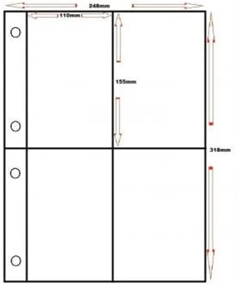 Large Guardian Postcard Album pages sleeves with 4 pockets per page 10 25 50 100 - Image 1 of 1