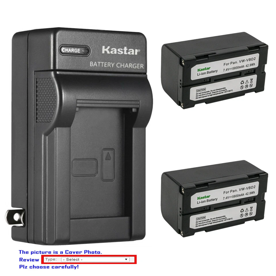 Cargador de pared de CA de batería Kastar para Panasonic PV-SD4090 PV-SD5000 ZG-EZ30U Foto 1 de 4