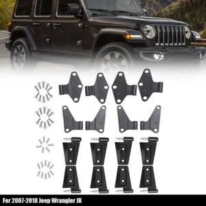 Body Door Hinge Replacement Set Black Powder Coat For Jeep Wrangler JK 2007-2018 - Picture 1 of 18