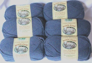 NEU Lion Brand Wool-Ease Menge 6 Garn ~ Blue Mist ~ 3 Unzen je - Bild 1 von 5