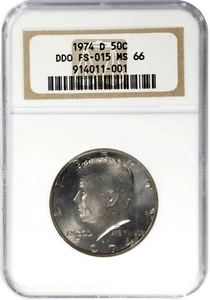 1974-D NGC MS66 Doubled Die Obverse $1,750 PCGS PG Pop Top!  Kennedy Half Dollar - Picture 1 of 6