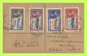 Br. Virgin Islands 1936 KGV Silver Jubilee set on registered Cover,Tortola - Picture 1 of 2