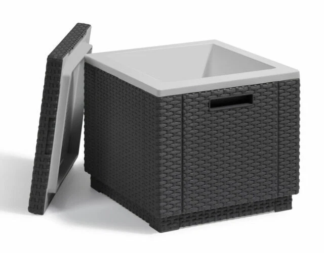 Allibert 218759 Kühlbox Rattanoptik aus Kunststoff