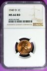 1949 - D NGC MS66RD LINCOLN CENT!!  #B33700