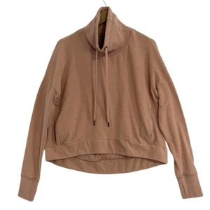 SWEATY BETTY Sweatshirt Size M Peachy Pink HARMONISE LUXE Hi Lo Boxy Drawstring - Picture 1 of 10