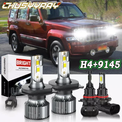 Para Jeep Liberty 2008-2012 Faro LED Hi/Lo + Luz Antiniebla Bombillas Combo Foto 1 de 4