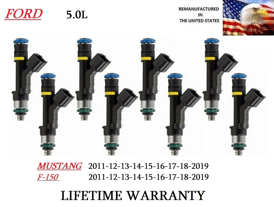 Inyectores de combustible OEM 8x BOSCH MEJORADOS para Ford Mustang 2011-2019 y F-150 5,0 L Foto 1 de 1