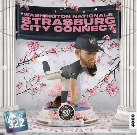 Stephen Strasburg Wash Nationals 2022 City Connect Bobblehead NIB! Ltd Ed of 322 Cover
