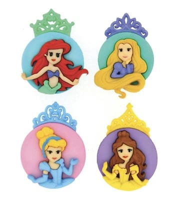 NUEVO CON ETIQUETAS-Paquete de 2 botones con caña Disney Princesses, 8 botones en total  Foto 1 de 3