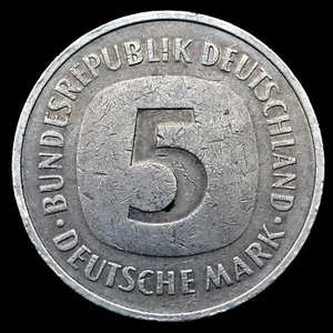 1980J Germany 5 Mark Coin, km140.1 - Excellent Coin ๐ฉ๐ช Free Shipping!!!! - Picture 1 of 2