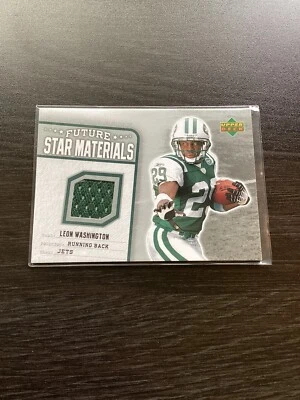 2006 Upper Deck Future Star Materials Leon Washington FSM-LW New York Jets  - Image 1 of 2