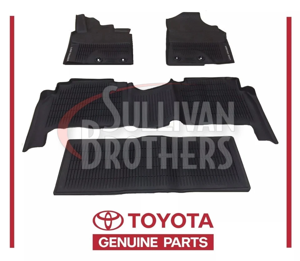 2016-2021 TOYOTA LAND CRUISER FLOOR MATS RUBBER ALL WEATHER GENUINE OEM 4PC SET Foto 1 de 1