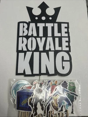 Fortnite Battle Royale 20 Cupcake Toppers + 1 Cale Topper Battle Royale King - Image 1 of 4