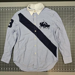 Polo Ralph Lauren Shirt Boys Medium Button Up Big Pony 3 Preppy Academia Classic - Picture 1 of 10