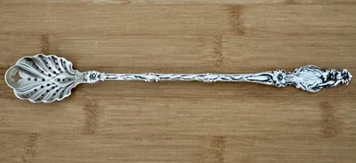 "CUCHARA DE OLIVA WHITING MFG LILY 8 1/2"" ESTERLINA MANGO LARGO GRUESA PESADA PIEZA ANTIGUA" Foto 1 de 4