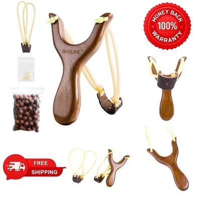 Honda de madera de palo de rosa en forma de Y con bandas de goma de alta potencia - tamaño mediano Foto 1 de 4