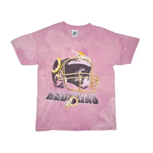 Vintage 90s Washington Redskins Tie Dye Faded Magenta T-Shirt Large HUGE GRAPHIC - Picture 1 of 16