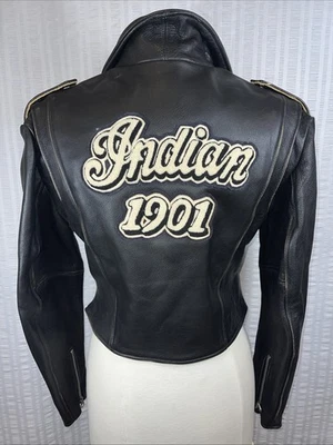 Chaqueta de moto de cuero Indian Motorcycles 1901 talla M logotipo bordado unisex Foto 1 de 4