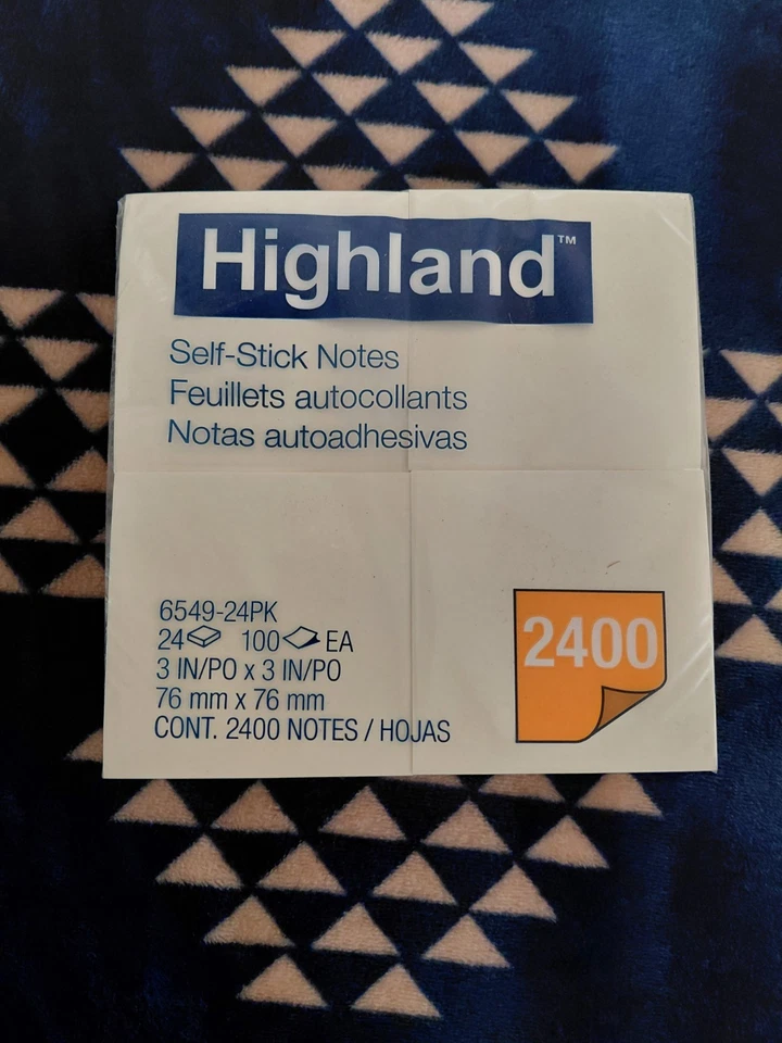 ⚡️Highland 3M Self-Sticking Notes 3" x 3" 24 Packs of 100 (2400 Notes Total) - Image 1 of 1