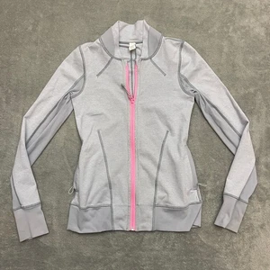 Ivivva by Lululemon Girls Size 12 Full Zip Fitted Jacket Gray Pink Athletic - Picture 1 of 7