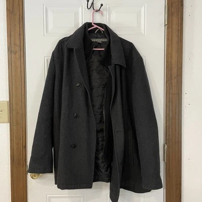 Kenneth Cole Reaction Men’s XXL Charcoal Gray Peacoat Full Zip + Button Up - Image 1 of 4