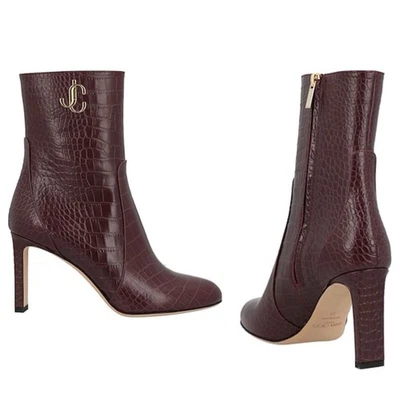 Nuevas Botas de Cuero Jimmy Choo Croc Repujado "JC" Monograma Logo Talla:5 (US 5) Foto 1 de 4
