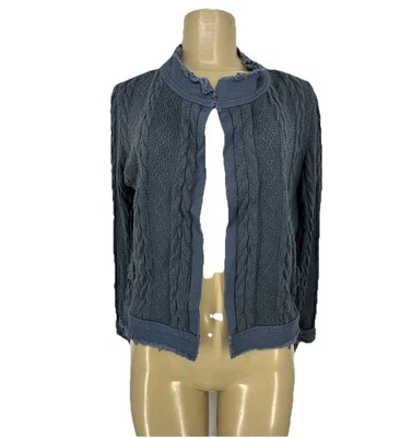 Monoreno Women Medium Jacket Hook & Eye Closure Raw Edge Partially Knit K8-9 - Image 1 of 4