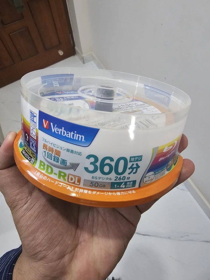 Verbatim Blu-ray Disc 20 Spindle 50GB 4X Speed BD-R DL VBR260YP20SV1 NEW Japan - Image 1 of 4