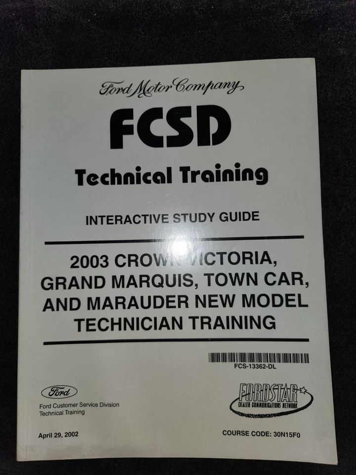 Ford Crown Victoria Mercury GrandMarquis Marauder 2003 nuevo modelo manual de entrenamiento Foto 1 de 1
