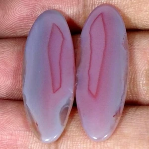 Natural Oval Botswana Agate Cabochon Pair Top Quality 31.20 Cts 13X35X4MM - Picture 1 of 6