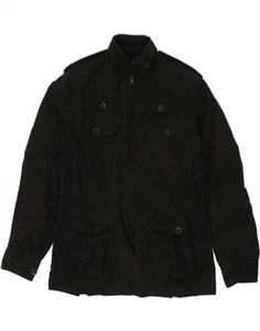 REISS Mens Military Jacket UK 38 Medium Black Cotton CM46 - Picture 1 of 3