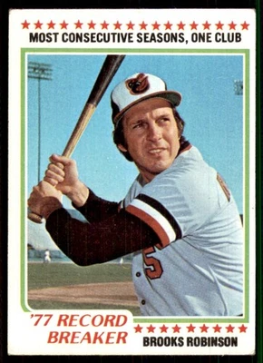 1978 Topps CREASE TL CORNER #4 Brooks Robinson Baltimore Orioles - Image 1 of 2