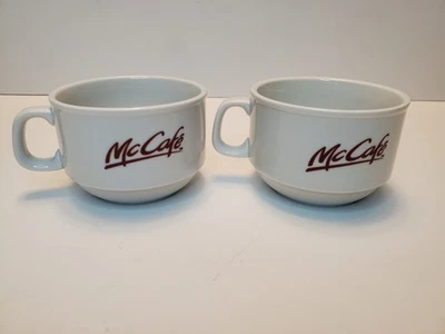 Par vintage de xícaras de café expresso/café McDonalds McCafe da Verbano. Argentina 3,5 pol - Imagem 1 de 4
