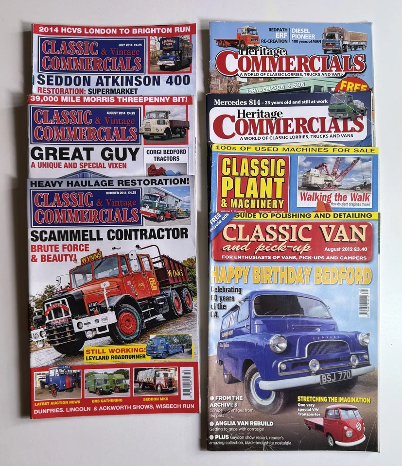 Classic And Vintage Commercials Magazine and Heritage, Plant, Vans 7 issues. - Image 1 of 1