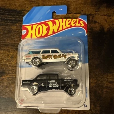 Paquete de 2 Chevy Bel Air Gasser '55 Hot Wheels y Chevy Nova Wagon Gasser '64👍👀🔥 Foto 1 de 4