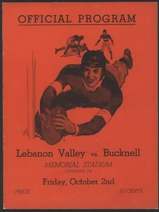 1936 Bucknell vs Lebanon Valley  Football Game Program - Picture 1 of 1