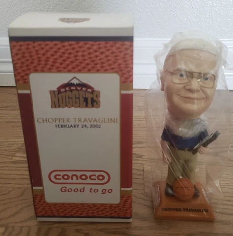 Chopper Travaglini Denver Nuggets 2002 25th Anniversary Bobblehead In Box Cover