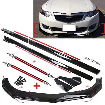 For Acura TSX 2009-2014 Front Bumper Lip Splitter/ Side Skirts/ Rear Lips E Foto 1 de 4