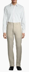 $79.50 Calvin Klein Men's Classic Slim Fit Solid Pants Linen 31x32 Tan - Picture 1 of 2
