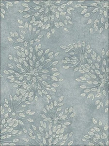 Contemporary Windblown Seed Pods on Blue Unpasted Wallpaper SG40502 - Picture 1 of 2