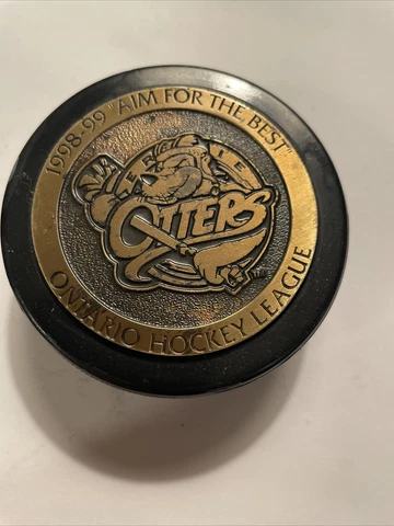 Rare Collectible Metal Insert Puck * 1998-99 Erie Otters Aim For The Best OHL Cover
