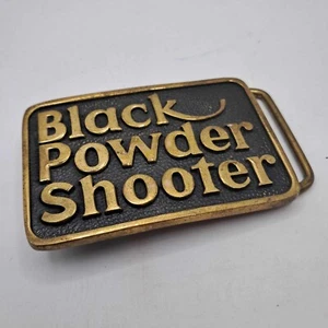 1978 Solid Brass Black Powder Shooter Gürtelschnalle BTS Made in USA 3,25" - Bild 1 von 4
