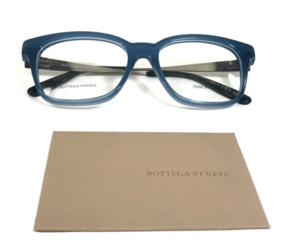Bottega Veneta Eyeglasses Frames BV242 F2G Clear Blue Rustic Gray 51-17-140 - Image 1 of 4